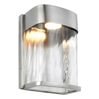 Outdoor IP44 Wall Light Painted Brushed Steel LED 14W d00622