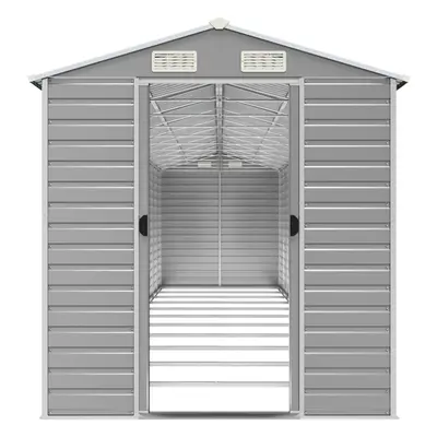 (light grey, x x cm) vidaXL Garden Shed Outdoor Storage Shed Patio Yard Tool Shed Galvanised Ste