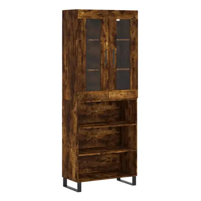 vidaXL Highboard Sideboard Cupboard Storage Cabinet Smoked Oak Engineered Wood