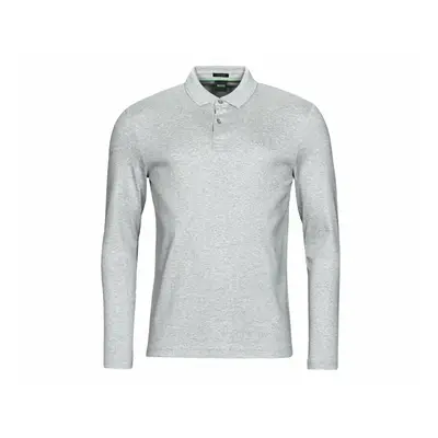 (3XL) Hugo Boss Pirol Long Sleeved Polo Shirt Grey