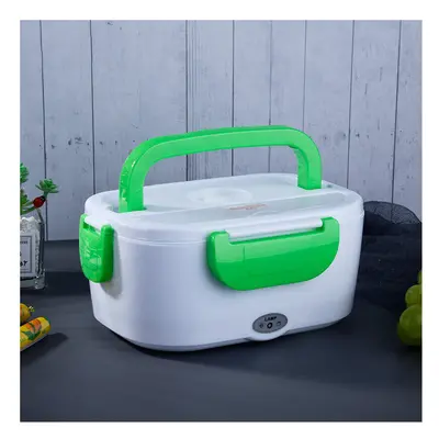 (Green) Electric Lunch Box Insulation Heating Lunch Box Self-Heating Car Portable Plug-In Rechar