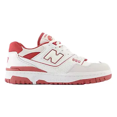 (8) New Balance White/Red BB550STF Men's