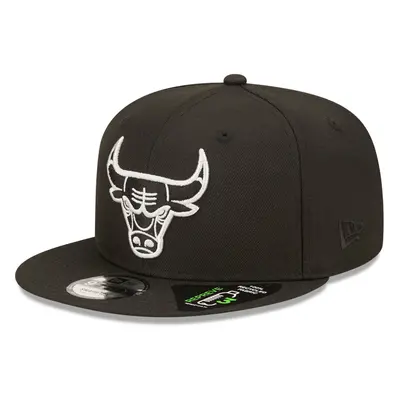 (M/L, Black) New Era Chicago Bulls Repreve 9FIFTY Flat Visor Snapback Cap Hat - Black