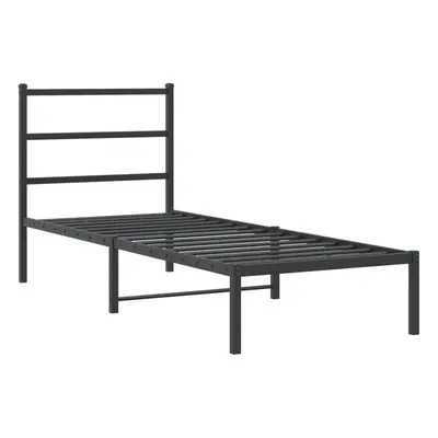 (80 x cm) vidaXL Metal Bed Frame with Headboard Mattress Foundation Black 80x200 cm