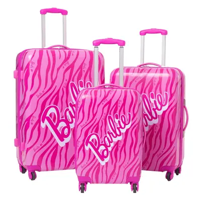 (79cm x 28cm x 50cm, Pink) Barbie Hardshell Wheeled Suitcase