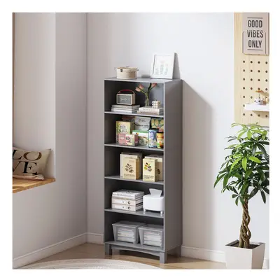 (5-tier, Grey) 5/6 Tier Bookcase Shelves Wooden Storage Display Unit Stand