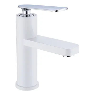 (White) Home Kitchen Bathroom Basin Sink Water Faucet Single Handle Hot Cold Mix Faucets Wash Ta