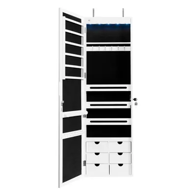 5 LED Lights Jewelry Cabinet Lockable Large Capacity Jewelry Organizer