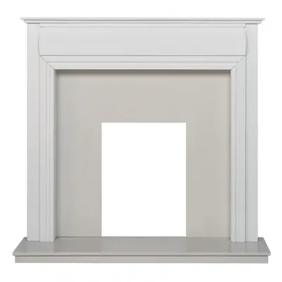 Adam Honley Surround in Pure White & White Marble, Inch