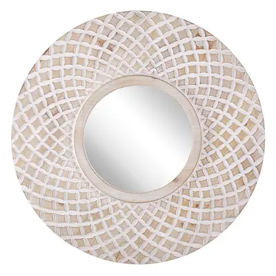 Wall Mirror POMARO cm cm Wood Light Brown