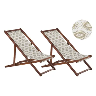 Sun Lounger Wood Dark Wood ANZIO