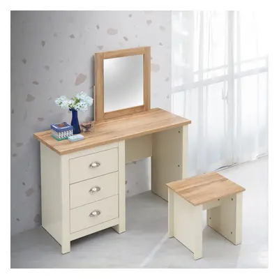 Lisbon Dressing Table Drawer Set Cream Makeup Desk Stool Mirror