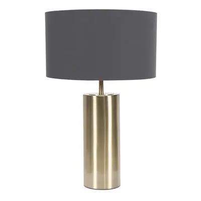 ValueLights Lexy Charcoal Fabric Shade & Gold Dimmer Touch Table Lamp