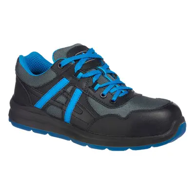 (Black/Blue, UK 4) Portwest Mersey Safety Trainer S1P