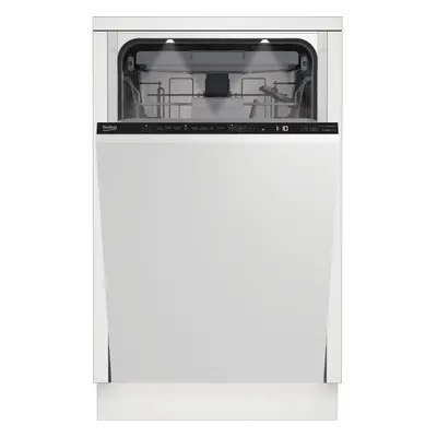 Beko Fully Integrated Slimline Dishwasher - Black Control Panel with Sliding Door Fixing Kit - C