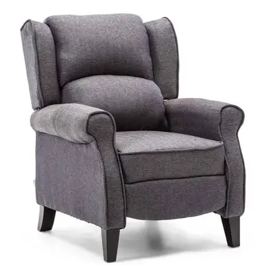 (Grey) WestWood Vintage Armchair Sofa Recliner Lounge Fabric Tub Chair Seat Home FA01