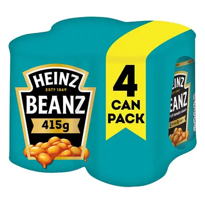 Heinz Baked Beans Tomato Sauce, Pack of 4, 415g