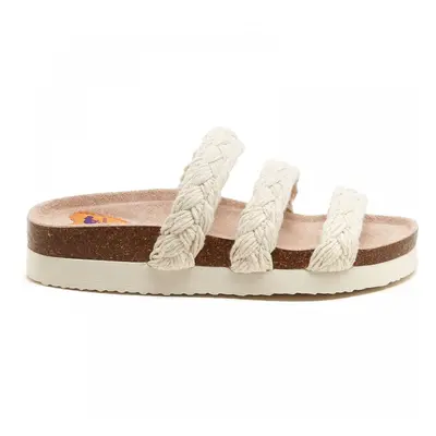 (6 (Adults')) Ashley String Braid | Natural | Women's Braided Triple Strap Sandals