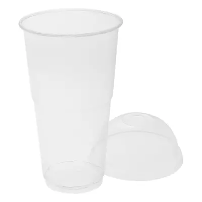 (480 Cups) 16oz 500ml Clear BioWare Plastic Smoothie Slush Cups & Lids