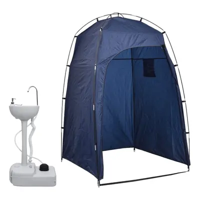 vidaXL Portable Camping Handwash Stand with Tent L Privacy Travel Toilet