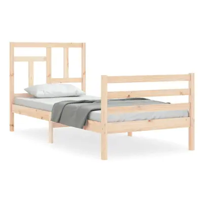 (brown, x cm) vidaXL Bed Frame Bed Base Wooden Bed with Headboard White King Size Solid Wood