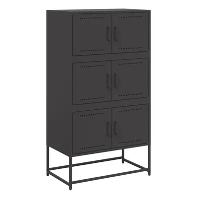 vidaXL Sideboard Storage Organiser Cupboard Side Cabinet Highboard Black Steel