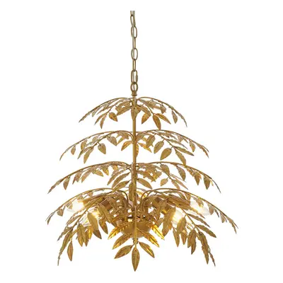 Gold Ceiling Pendant Light Decorative Leaf Design Bulb Hanging Lamp Fitting