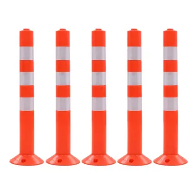 vidaXL 5x Traffic Control Bollards Plastic 75cm Road Parking Barrier Posts