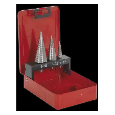 HSS M2 Step Drill Bit Set 3pc Double Flute