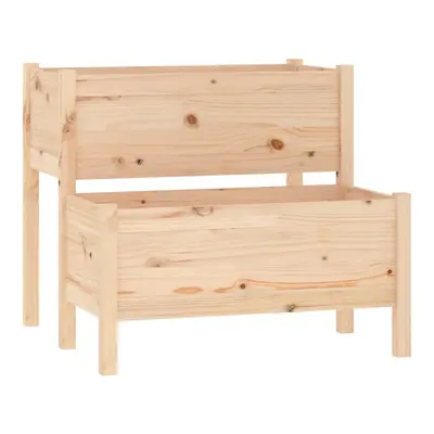 (Brown, 84.5 x x cm) vidaXL Solid Wood Pine Planter Raised Bed Multi Colours 110/84.5x84x75 cm