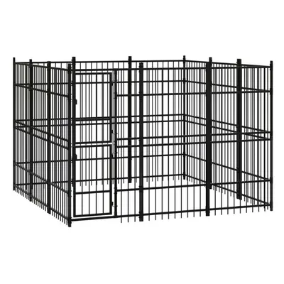 vidaXL Outdoor Dog Kennel Steel Outdoor Puppy Enclosure Dog Pet Supply Cage