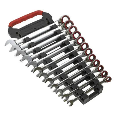 12pc Reversible Ratchet Combination Spanner Set - Point Metric Moving Socket