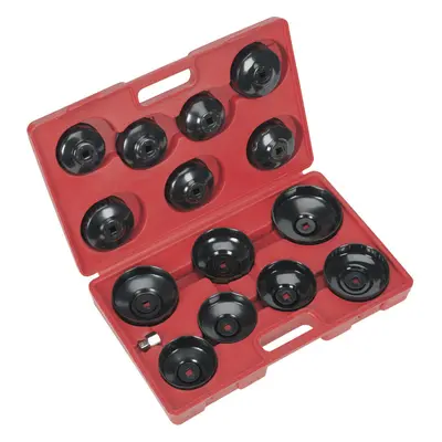 15 Piece Oil Filter Cap Wrench Set - 3/8" & 1/2" Sq Drive - Rust Protection