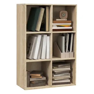 HOMCOM Cubic Cabinet Bookcase Storage Shelves for Home Office, Oak