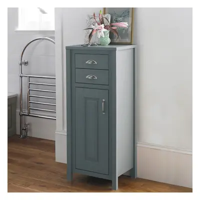 Grey Traditional Freestanding Tall Bathroom Cabinet Tallboy Storage | Chiltern