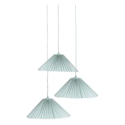 ValueLights Akira Blue Pleated Way Triple Drop Ceiling Pendant Light