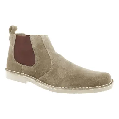 (8 UK, Taupe) Roamers Mens Real Suede Classic Desert Boots