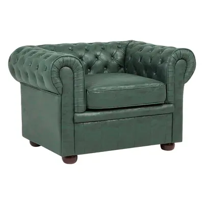 Armchair CHESTERFIELD Faux Leather Green