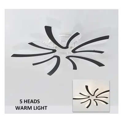 (5 heads-warm light) 24/40W 85V-265V LED Ceiling Light Pendant Lamp Dimmable Remote Hallway Livi