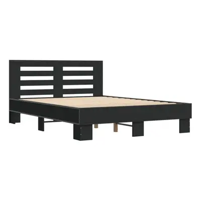 (black, x cm) vidaXL Bed Frame Home Bed Base Sonoma Oak 90x200 cm Engineered Wood and Metal