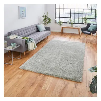 (80x150cm ) Sierra Shaggy Rugs in Pastel Green High Dense Soft Polypropylene Mats