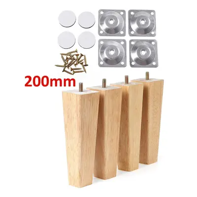 (20cm) 4pcs Square Inclined Wooden Furniture Feets Legs Set For Sofa Cabinets Table