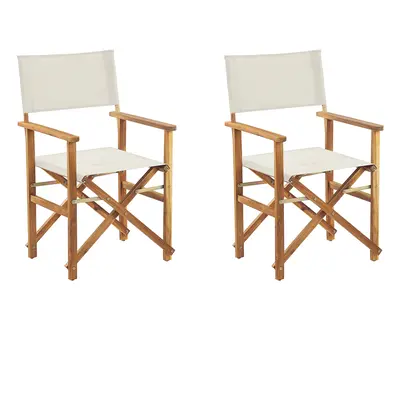 Set of Garden Chairs CINE Acacia Wood Off-White