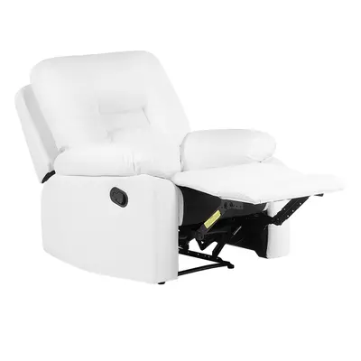 Recliner Chair BERGEN Faux Leather White