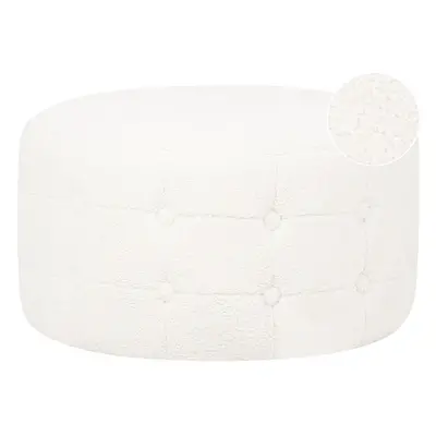 Pouffe TAMPA White Boucle