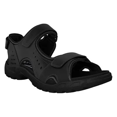 (9-9.5 (43EU) UK, Black) ECCO Mens Onroads Leather Adjustable Outdoor Walking Hiking Sandals