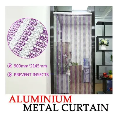 (Purple) x 90cm Aluminium Chain Curtain Insect Blinds