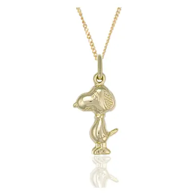 9ct Gold Snoopy Dog Pendant & 18" 9ct Gold Chain.