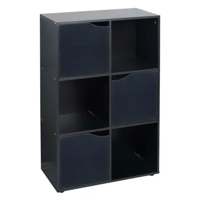 (6 Cube - Black, Black) Cube Wooden Bookcase Shelving Shelves Unit Wood