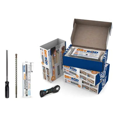 (18m (9" wall)) Dryrod Damp Proofing Rods DPC Kit - BBA Approved Rising Damp Wall Treatment